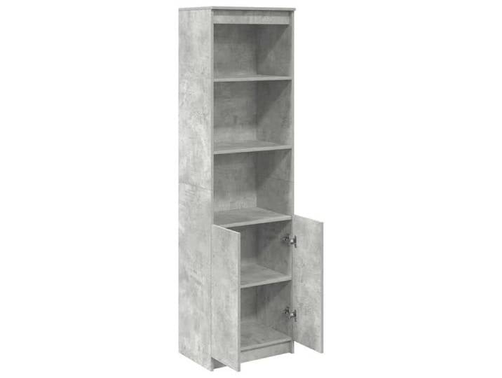 Buffet haut gris béton 50x35x180 cm bois d'ingénierie_2 ans garantie_35574