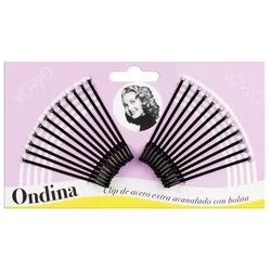 Eurostil Acanalado Clips Acero Con Bolita Negra 50mm Pack 1un