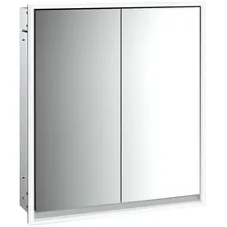 Emco Loft Unterputz-Lichtspiegelschrank 979805105 600x733mm, LED umlaufend, 2-türig, aluminium/Spiegel