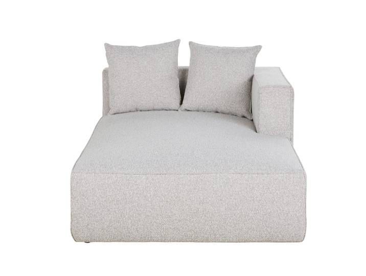 Méridienne droite pour canapé modulable gris clair chiné