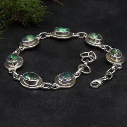 Drachensilber Damen Mystik Quartz Armband Edelstein Damen Armschmuck 925 Silber - Silber