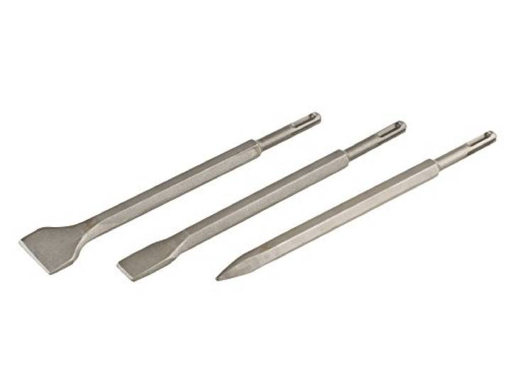 Kwb SDS Plus beitelset voor hamerboor, 3 stuks, puntbeitel, platte beitel, spaanbeitel