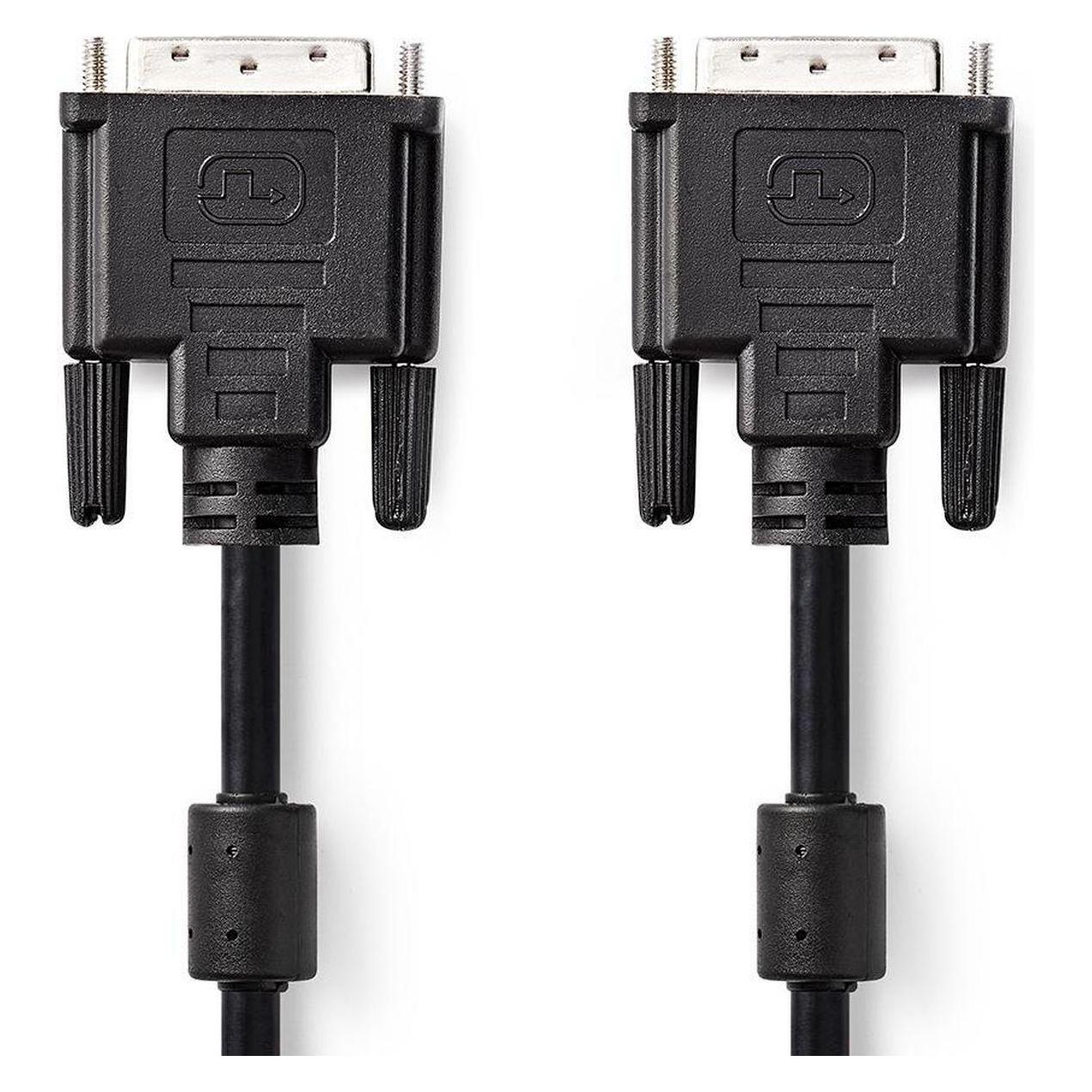 Nedis DVI Cable DVI-D 24+1-Pin Male DVI-D 24+1-Pin Male 2560x1600 Nickel Plated 3.00 m PVC Black Pol (3 m) (CCGP32001BK30)