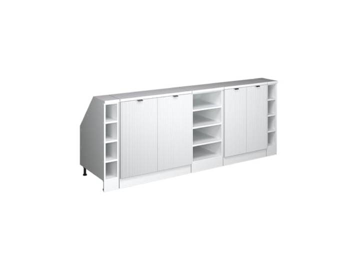 Vicco Dachschrägenschrank-Set Rion, Weiß Riffel/Weiß