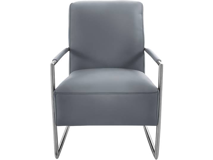 Cocktailsessel K+W KOMFORT & WOHNEN, blau (ocean), B:62cm H:77cm T:83cm, Sessel, Cocktailsessel, mit bezogenen Armlehnen, Gestell in Metall Edelstahloptik