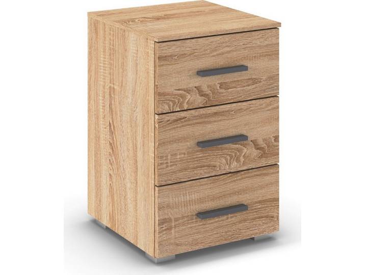 rauch Nachtkommode Gamma (Breite 40 cm / Höhe 61 cm, verschiedene Griffvarianten/-Farben), mit 3 geräumigen Schubladen MADE IN GERMANY