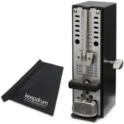 Wittner Metronom Super-Mini Taktell Schwarz mit Tuch (Metronom), Zubehör Instrumente, Schwarz