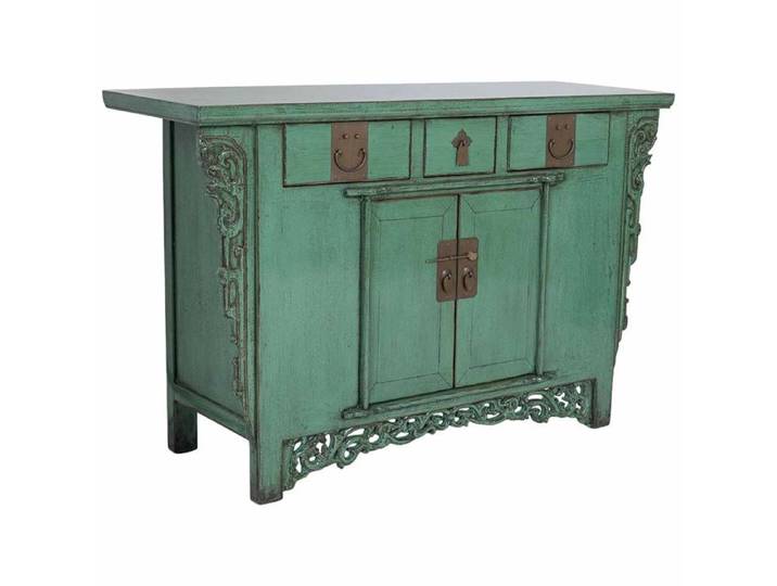 Buffet en bois vert turquoise 131x45x84 cm h