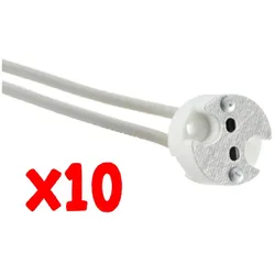 Alcapower 10er-Set G4-GU5.3 Lampenfassungen mit 10cm Kabel, Standardanschluss für LED & Halogen, 17mm Durchmesser, max. 25V, 5A Stromstärke.