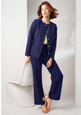 Plus Size Women's Bi-Stretch Lady Jacket by Jessica London in Navy (Size 16 W)