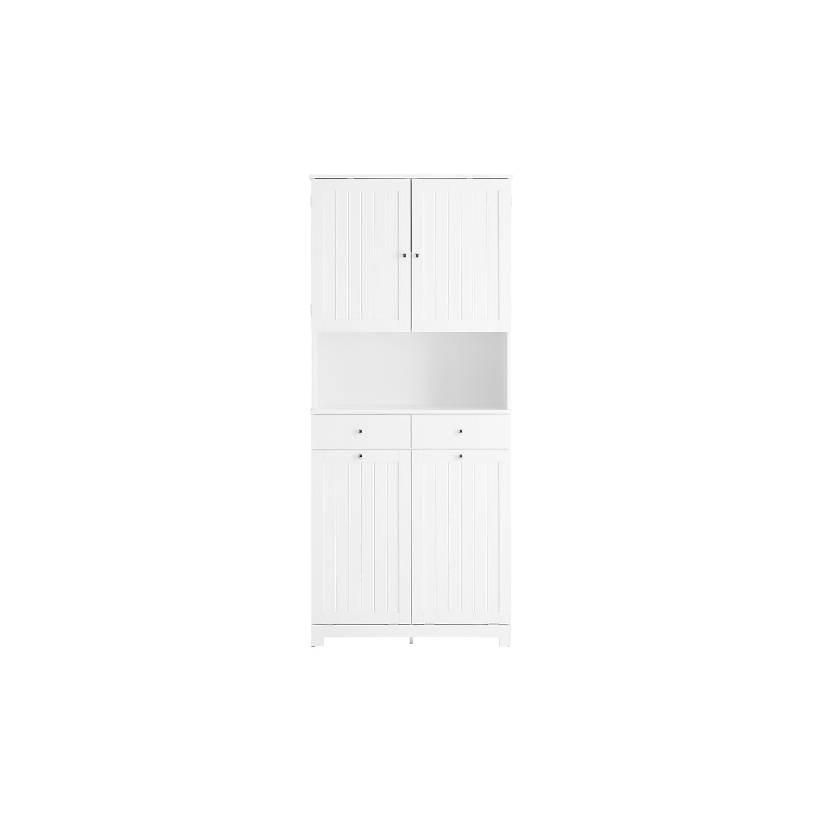 SoBuy Wäscheschrank mit 2 Schubladen Weiß 78x38x181cm Nordisch
