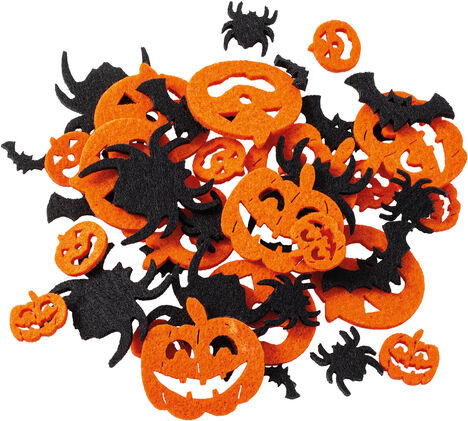 Filz-Streuteile "Halloween", 2–4 cm, 40 Stück