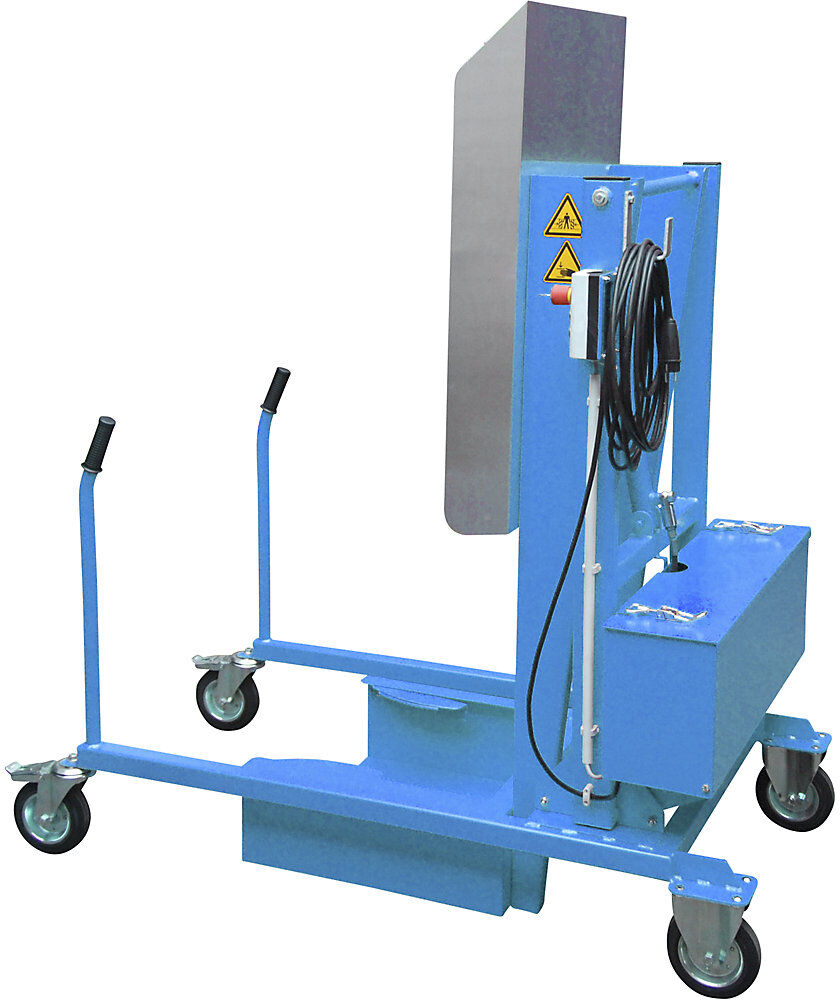 Mülltonnen-Kippstation, elektrohydraulisch 230 V, lichtblau eurokraft pro