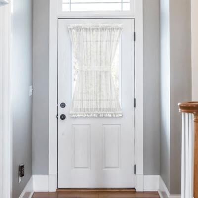 "Wide Width Cotton Voile Door Panel by Ellis Curtains in White (Size 40"" W 72"" L)"