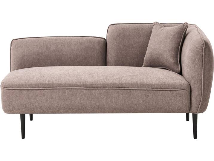 BELIANI Chaiselongue Hellbraun Stoffbezug Rechtsseitig mit Kissen Metallbeine Modern für Wohnzimmer Schlafzimmer Wintergarten Kleine Räume