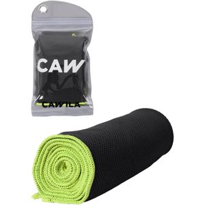 Cawila Sporthandtuch Academy ICE-Towel Kühlhandtuch, 30 x 100 cm, mit Kühleffekt, Mikrofaser, schwarz / neongelb