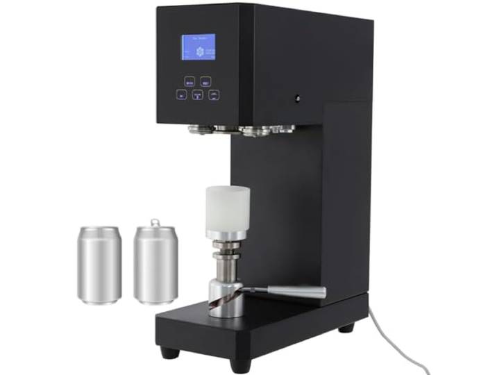 ZenSeFarin Dosenverschließmaschine 370W Intelligente Höhenverstellbar Blechdosenverschließmaschine Mit Theke Für Gewerblichen Heimgebrauch Für Bierdosen Aus Kunststoff Und Aluminium,Black-220V