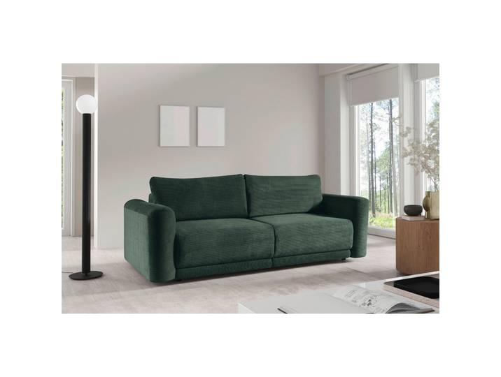 Livetastic Schlafsofa Norman, Grün, Kunststoff, 3-Sitzer, Füllung: Polyurethan (Pur), Silikon, 252x93x167 cm, Made in EU, Wohnzimmer, Sofas & Couches, Schlafsofas, Schlafsofas mit Bettkasten