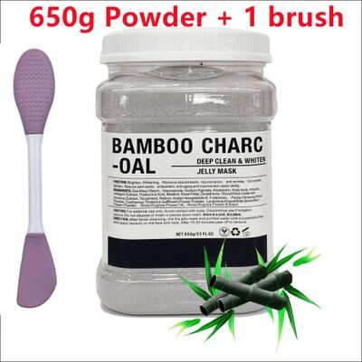 Inspired Finds 650g Chamomile Hyaluronic Acid Facial Moisturizing Jelly Mask Powder With Silicone Brush charcoal