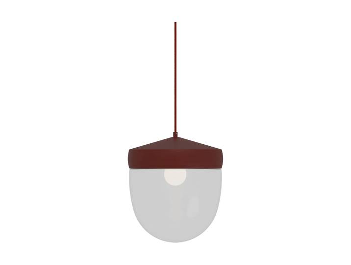 Noon Suspension Pan 30 cm verre transparent Bordeaux rouge-rouge foncé