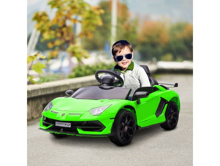 HOMCOM Lamborghini Aventador SVJ Électrique 12V Vert
