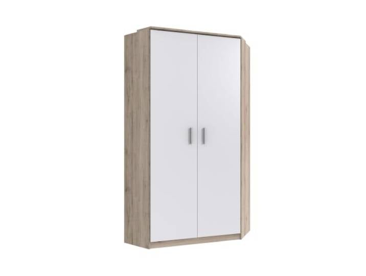 Kleiderschrank Joker Eckkleiderschrank Eiche San Remo mit Weiß Eckschrank