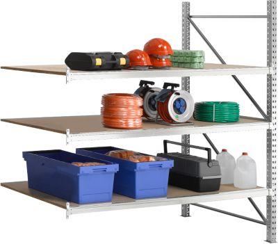 Regalsystem WR 600, Anbaufeld, Traverse blau, mit 2 Ebenen, 2200 x 1500 x 1050 mm