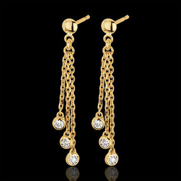 Edenly Ohrstecker Wasserfall in Gelbgold