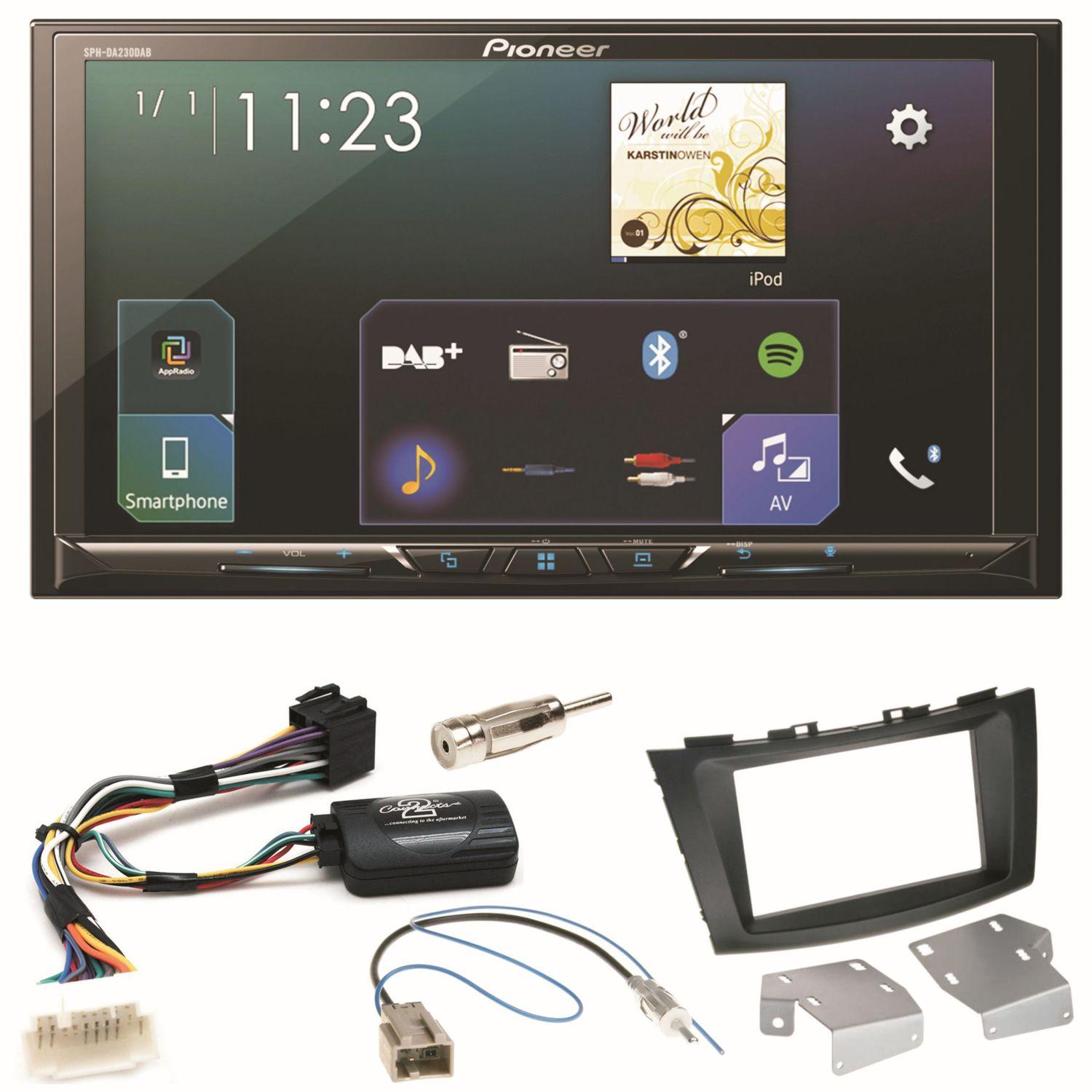 Pioneer SPH-DA230DAB CarPlay Android Auto Einbauset für Suzuki Swift Sport FZ NZ