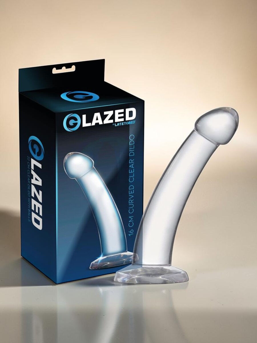 GLAZED Dildo courbé en matériau cristallin 16 cm