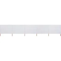 Helloshop26 - 5-teiliger Sichtschutz aus Stoff 600 x 120 cm sandweiß 02_0008819