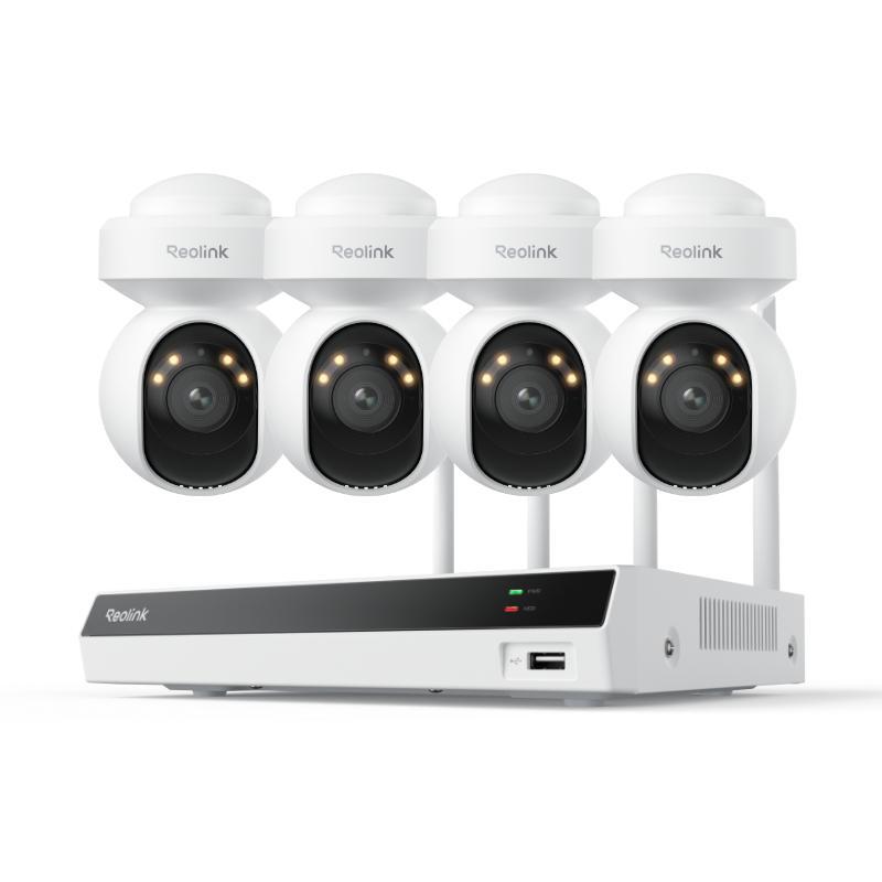 Reolink RLK12-800WPT4 Überwachungssystem, 4X 4K 8MP WiFi 6 PT Überwachungskamera & 16CH 2TB HDD WiFi NVR, Auto-Tracking, Smarte Erkennung, Nachtsicht