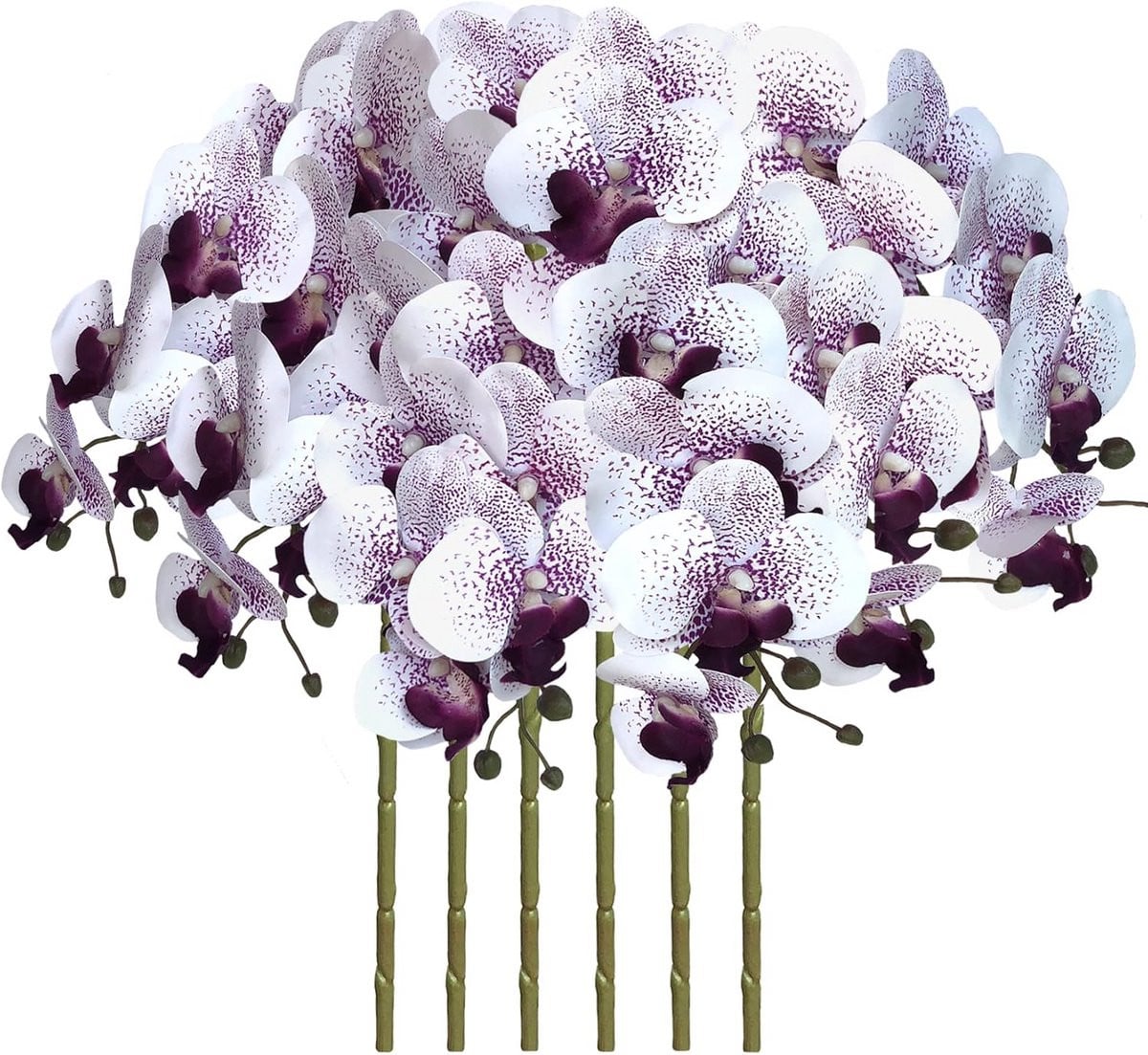 Realistische paarse kunstorchideeën voor huisdecoratie - 80 cm