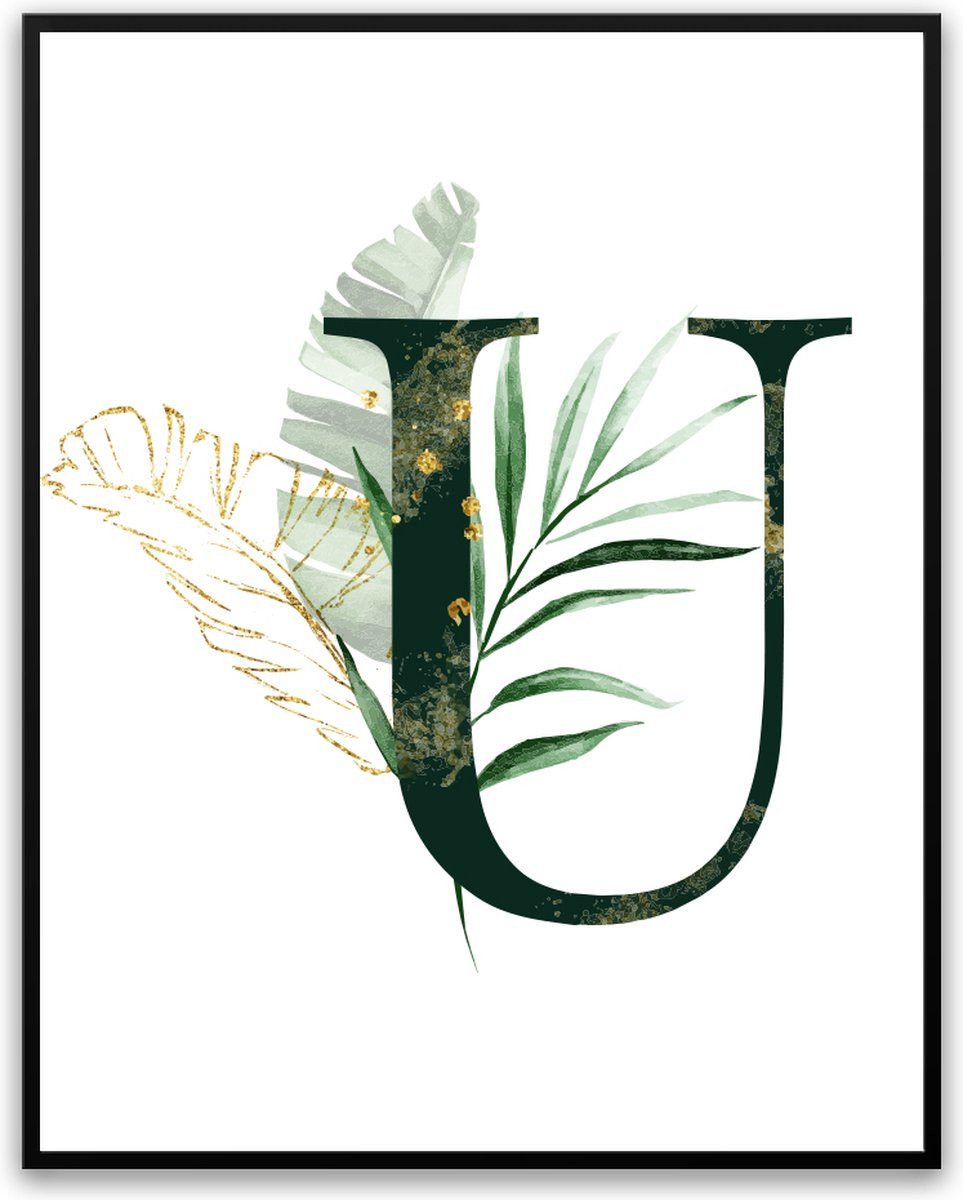 Letter U Fotolijst met glas 20 x 30 cm - Summer - Poster met illustratie