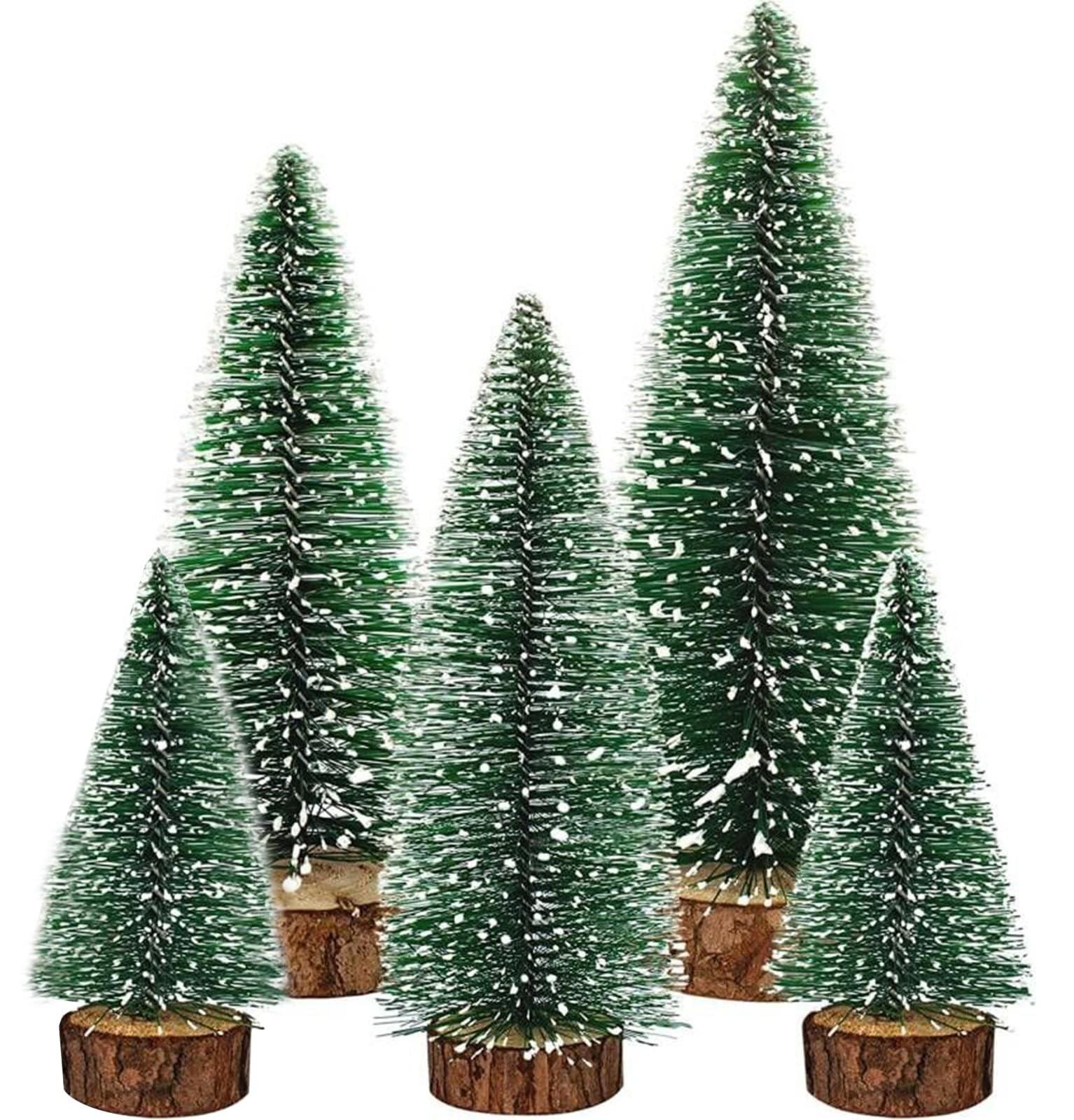 Set van 5 mini kerstbomen voor decoratie