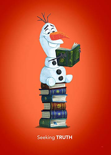 Komar Disney Frozen Olaf Reading Muurschildering Kunstdruk Breedte: 50 cm, Hoogte: 70 cm