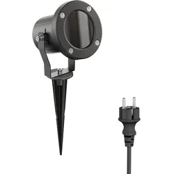 ledscom.de LED Gartenstrahler MIBU schwarz mit Erdspieß für außen, Edelstahl, ohne Leuchtmittel