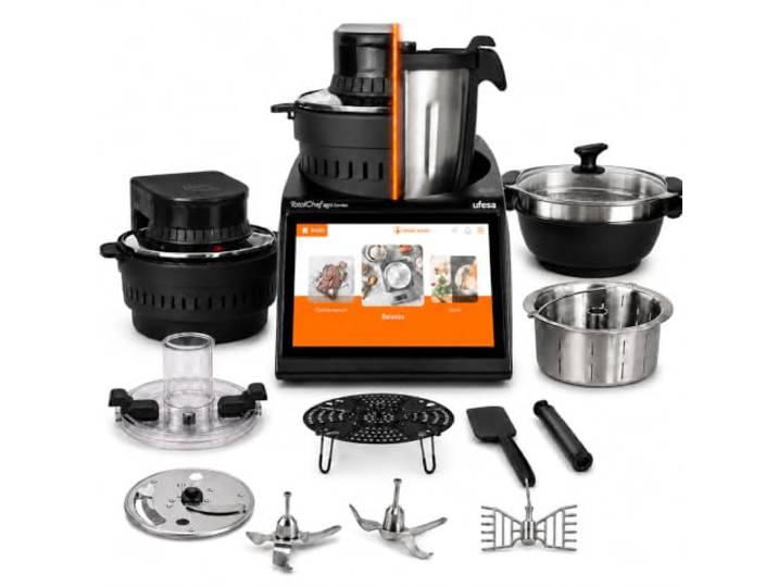Ufesa TotalChef RK15 Combo Küchenmaschine mit Heißluftfritteuse 2-in-1, 2400 W, 4,5-L-Edelstahlbehälter, 5-L-Airfryer, 10-Zoll-Touchscreen, WLAN, 30 Funktionen und 150 Rezepte