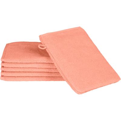 Waschhandschuh ROSS "Sensual Skin", orange (peach pink), B:16cm L:22cm, Frottier, Handtücher, mit Aloe-Vera-Öl veredelt