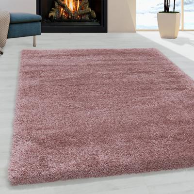 Hochflor-Teppich AYYILDIZ TEPPICHE "FLUFFY 3500, auch als Läufer und in Rund", rosa (rosé), B:200cm H:50mm L:290cm, Polypropylen (PP), Teppiche, Langflor, Shaggy, uni, robust, Wohnzimmer