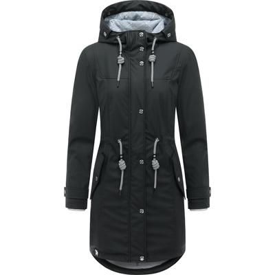 Regenjacke PEAK TIME "L60042", Damen, Gr. XXXL(46), schwarz (nero), Obermaterial: 100% Polyurethan. Futter 1: 100% Polyester. Futter 2: 60% Baumwolle, 40% Polyester. Wattierung: 100% Polyester, tailliert ca. Mitte Oberschenkel, Ärmel ohne...