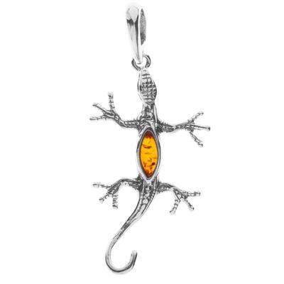 Kettenanhänger OSTSEE-SCHMUCK "Ostsee-Schmuck Anhänger Salamander Anhänger Salamander", weiß, Schmuckanhänger, Damen, 50 x 22mm, Silber 925 (Sterlingsilber), 2,5 g, Kettenanhänger