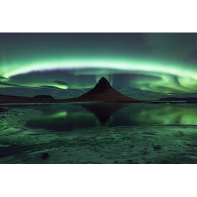 Fototapete PAPERMOON "Photo-Art PHILIP EAGLESFIELD, KIRKJUFELL AURORA", bunt, B:5m L:2,8m, Vlies, Tapeten