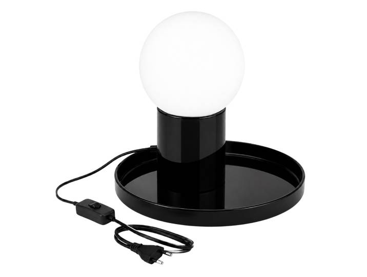 Lampe de table en métal Tray - 20 x 20 x 17 cm - Noire