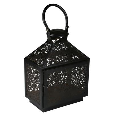 Kerzenlaterne AM DESIGN "Weihnachtsdeko", schwarz, B:13cm H:28cm T:20cm, Metall, Kerzenhalter, aus Metall, handgefertigt