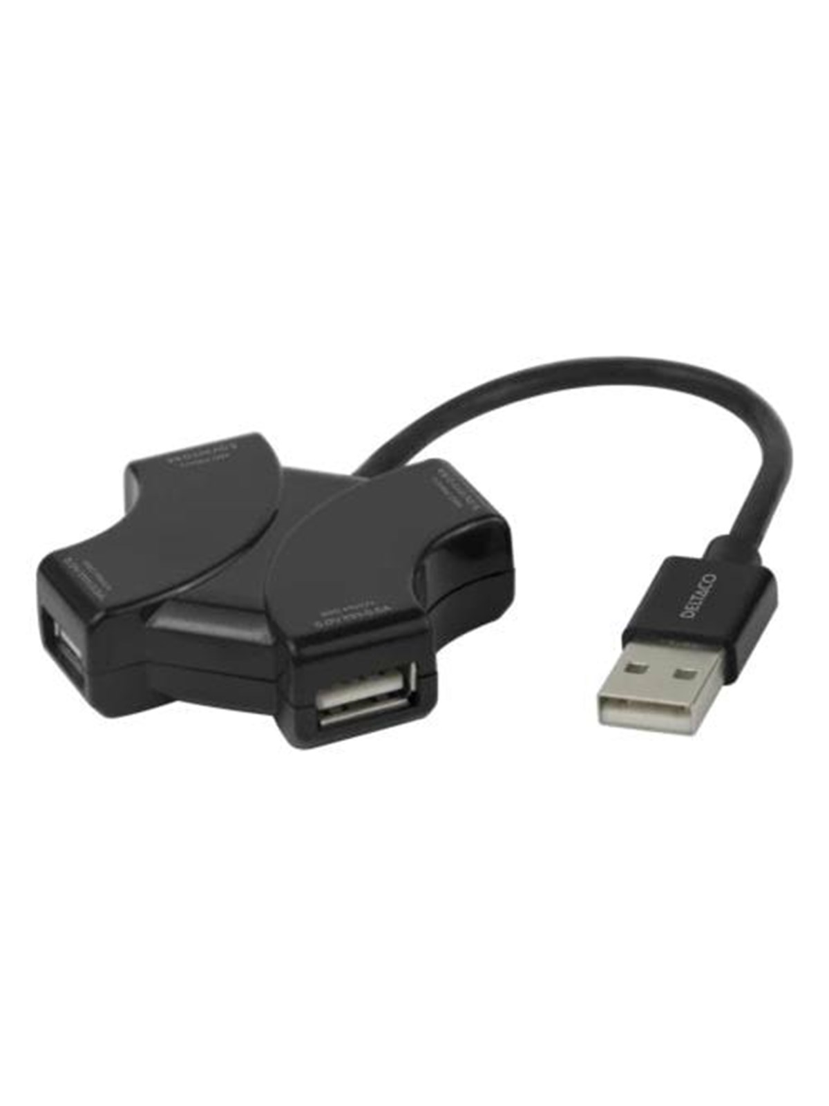 Deltaco USB Hub - 4x USB-A USB-Hubs - 4 - Schwarz