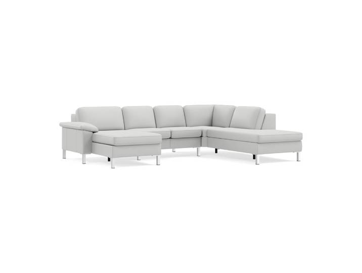 Ecksofa Classica-8011, Johann Jakob, kat. j, mercury light grey, Leder