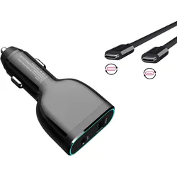 DLH Car Charger USB-C 60w Power Delivery And Quick Charge 3.0, Auto Adapter, Schwarz