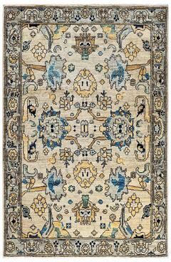 Overton "Serapi One-of-a-Kind Hand-Knotted Area Rug - Light Gray, 4' 0"" x 5' 11"" - 4' 0"" x 5' 11"""