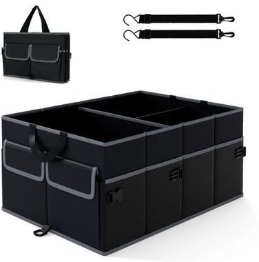 Costway 13 Gallon Car Trunk Organizer with Removable Divider and 6 Pockets-Black